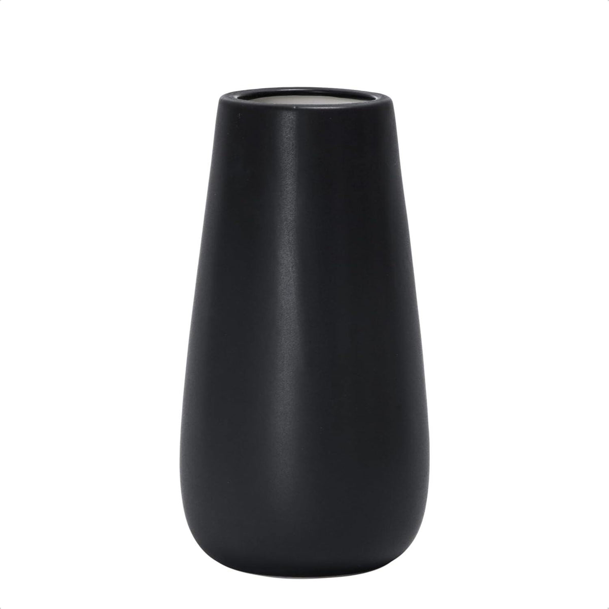 Textured White Elegant Oval Ceramic Vase for Flowers