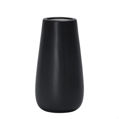 Textured White Elegant Oval Ceramic Vase for Flowers