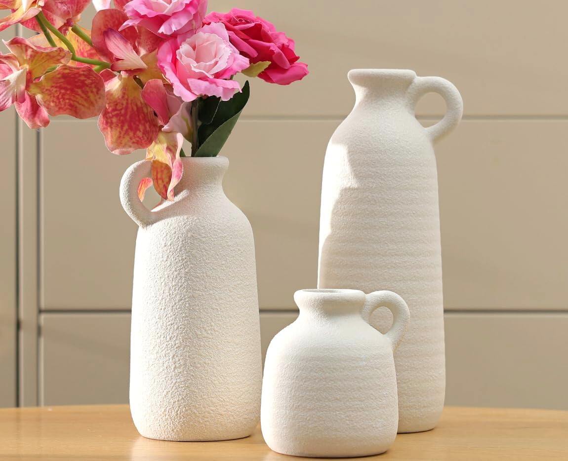 Ceramic Vases Set, Rustic Coastal Vases Home Decor