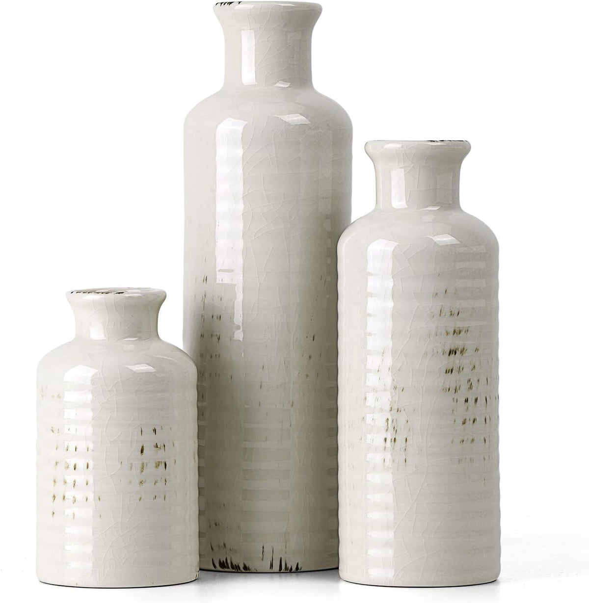 Ceramic Vases Set, Rustic Coastal Vases Home Decor