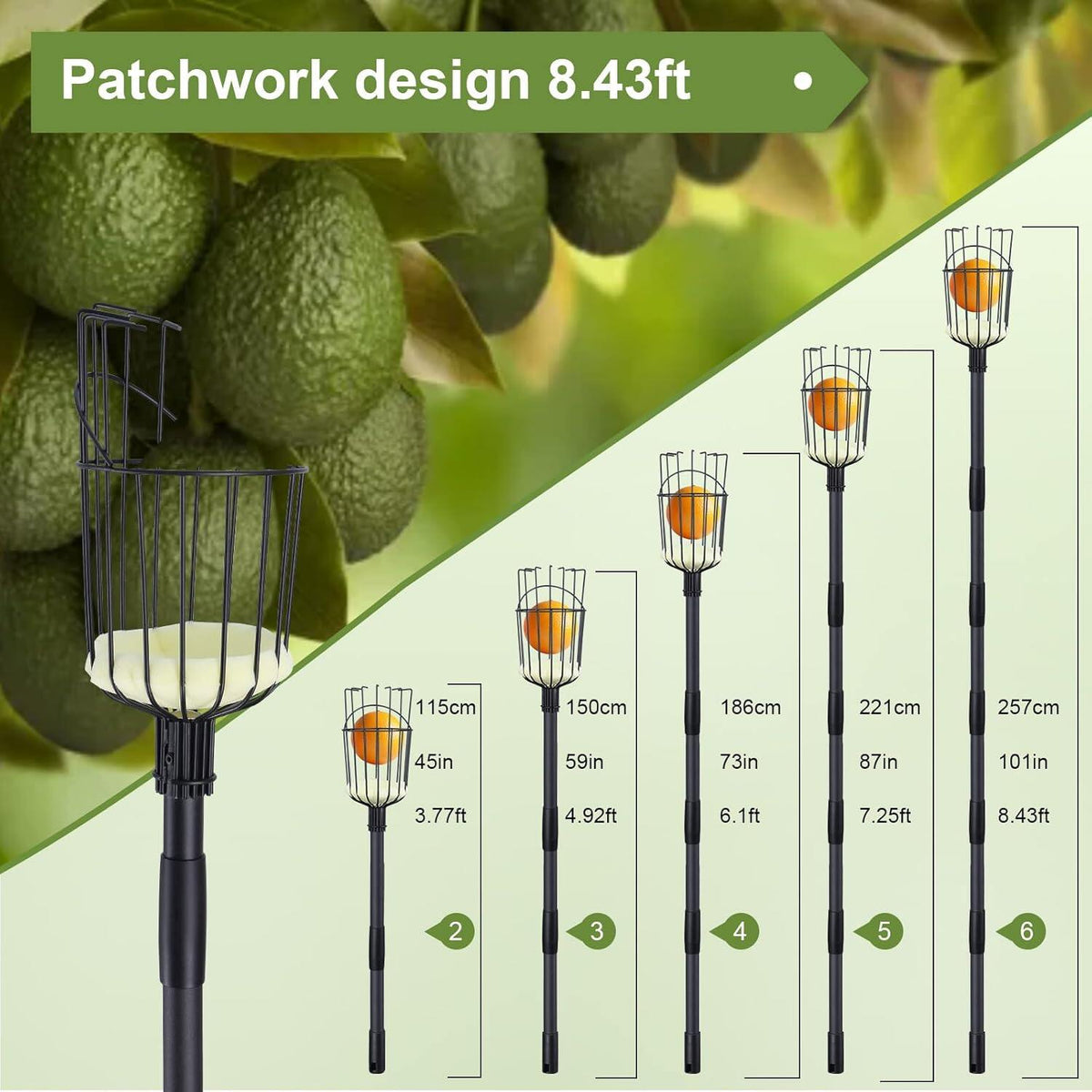 Fruit Picker Pole with Basket