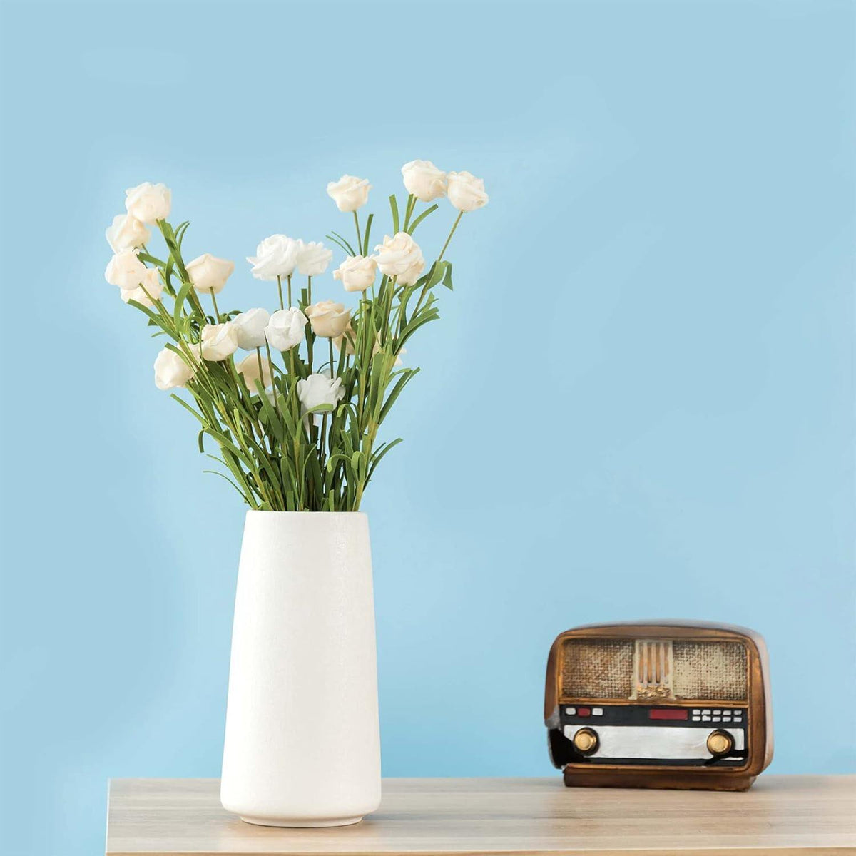 White Ceramic Flower vase, Vases for Pampas Grass