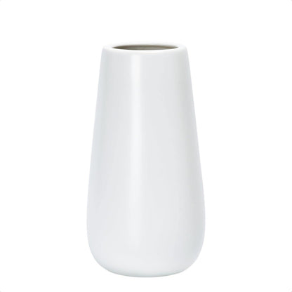 Textured White Elegant Oval Ceramic Vase for Flowers