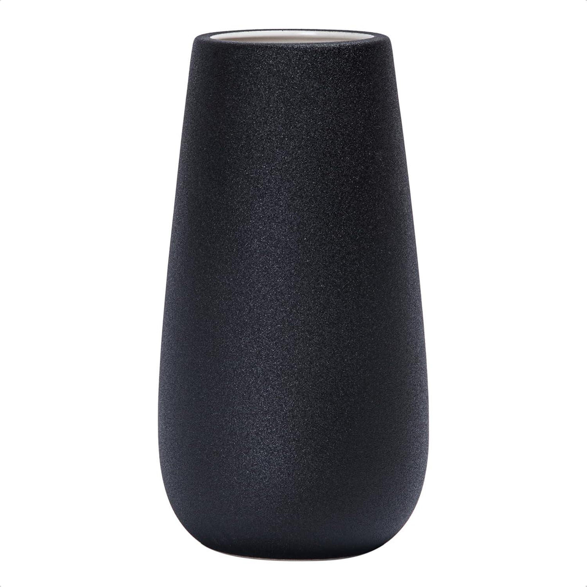 Textured White Elegant Oval Ceramic Vase for Flowers