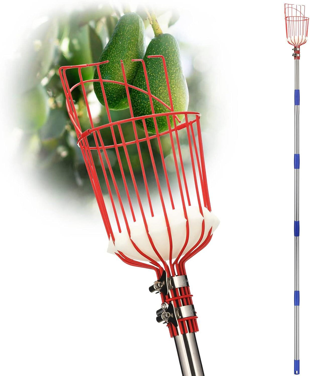 Fruit Picker Pole Tool with Basket Long Handle