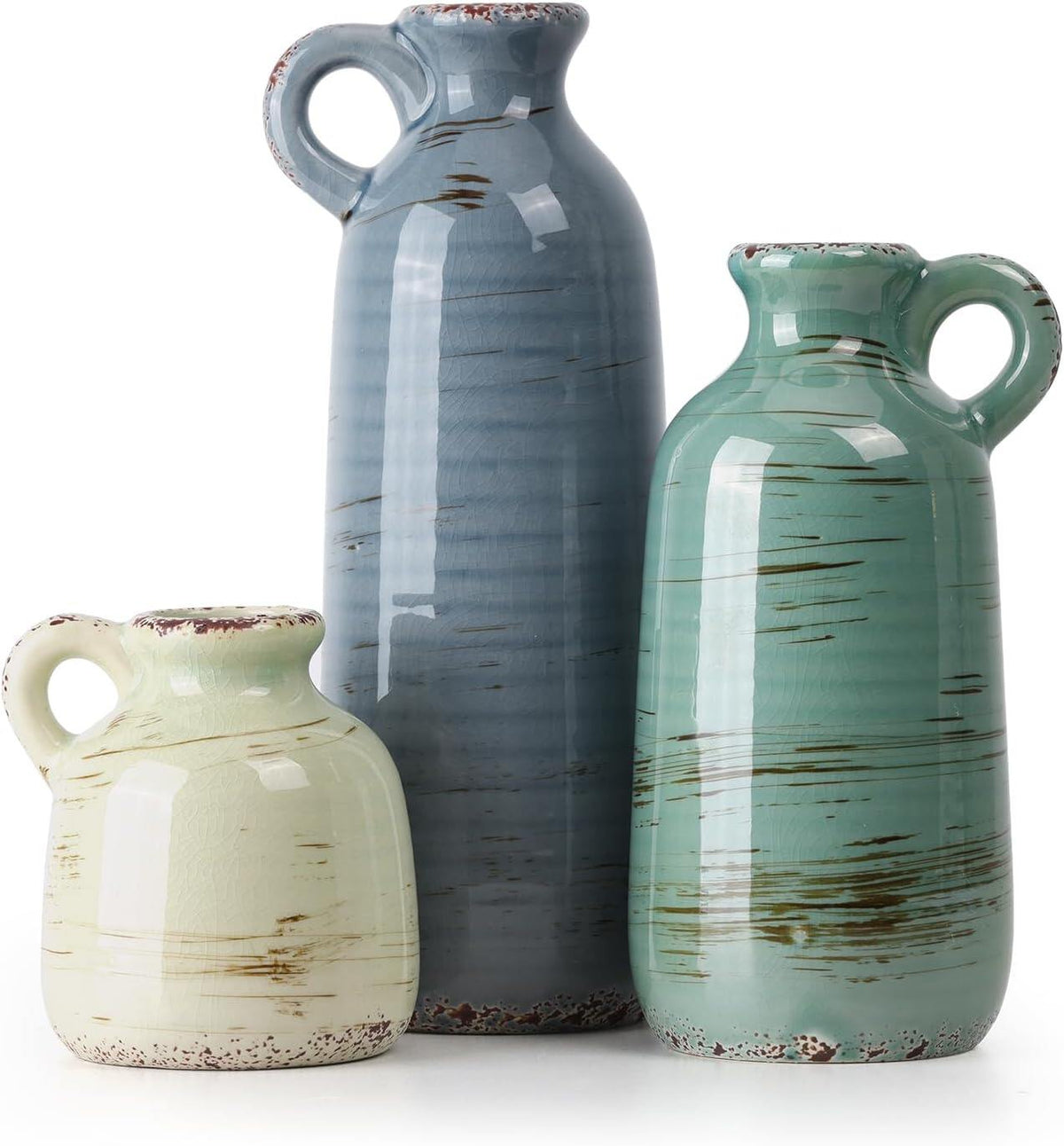 Ceramic Vases Set, Rustic Coastal Vases Home Decor