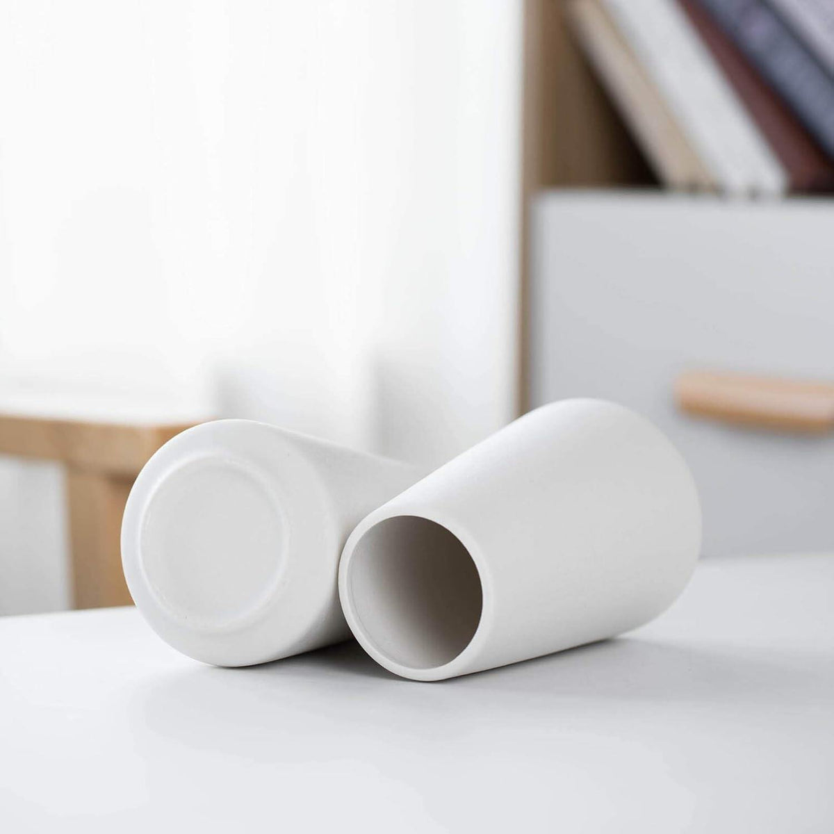 White Ceramic Flower vase, Vases for Pampas Grass