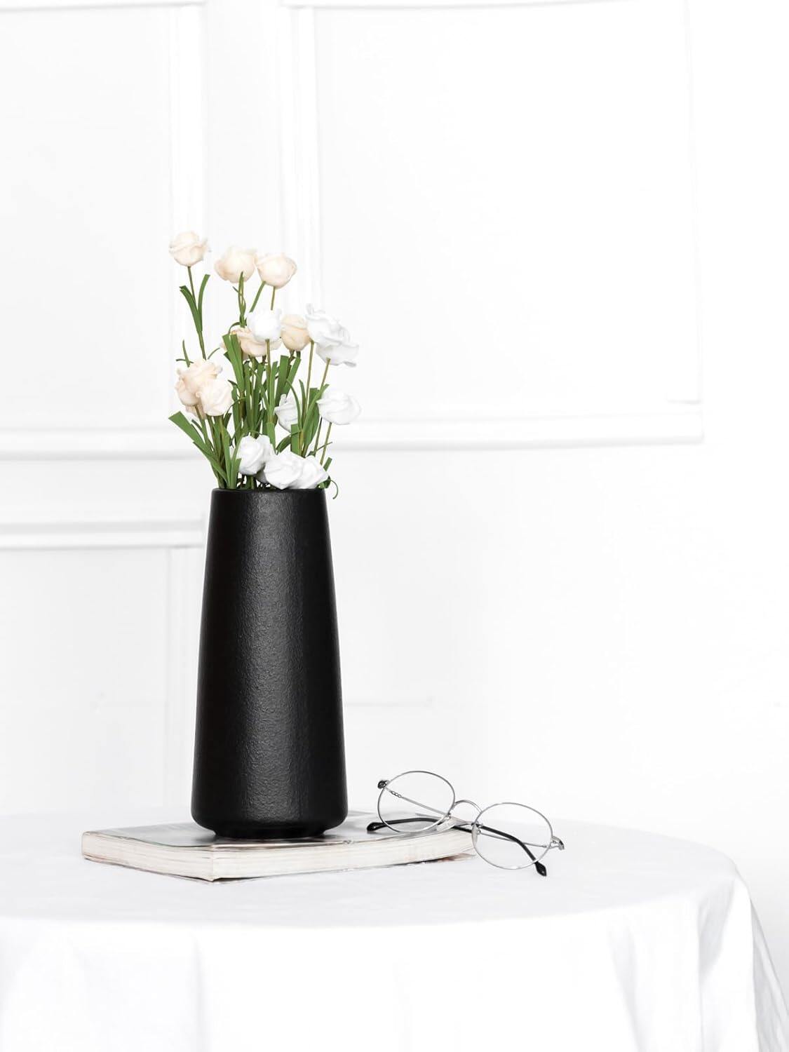 White Ceramic Flower vase, Vases for Pampas Grass