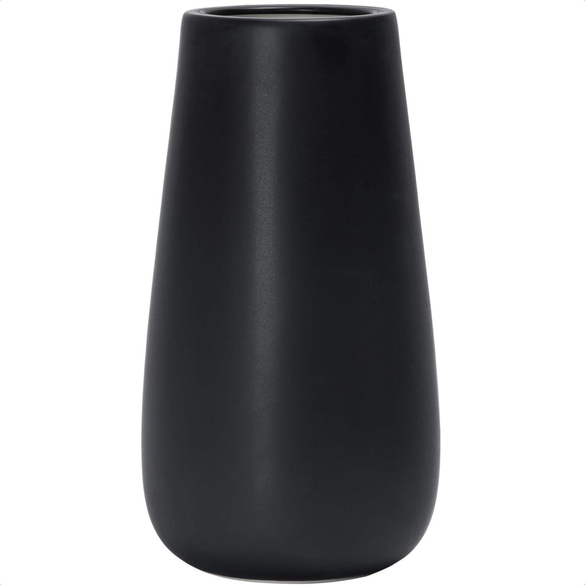 Textured White Elegant Oval Ceramic Vase for Flowers