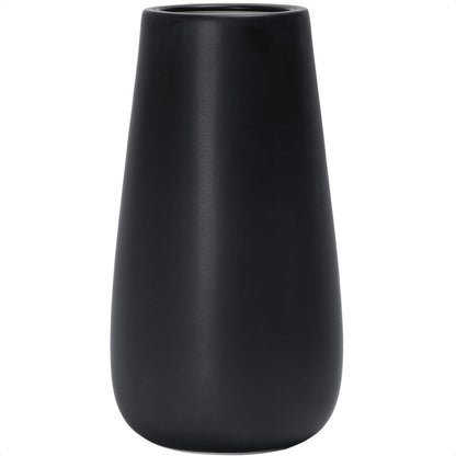 Textured White Elegant Oval Ceramic Vase for Flowers