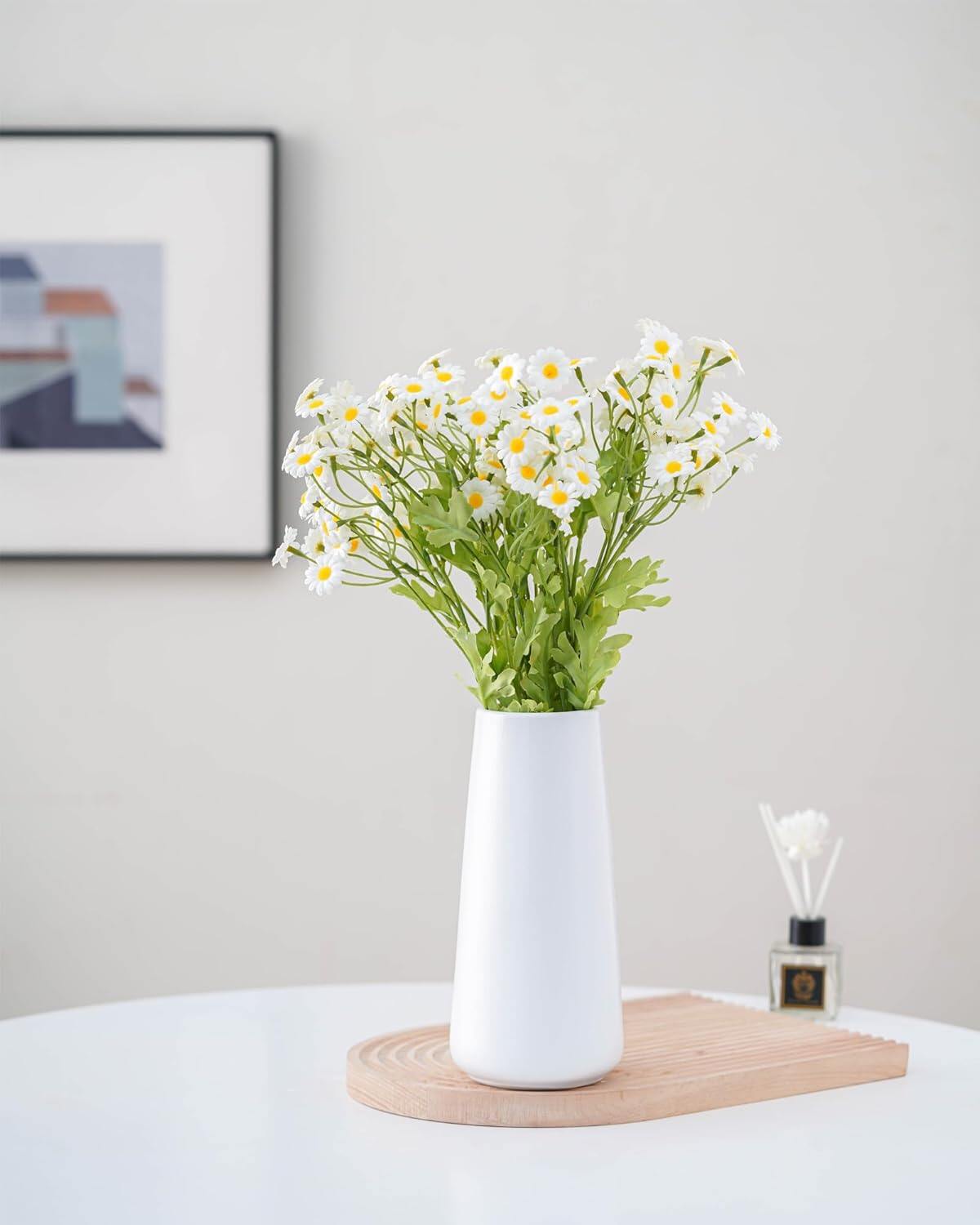 White Ceramic Flower vase, Vases for Pampas Grass