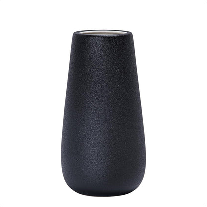 Textured White Elegant Oval Ceramic Vase for Flowers