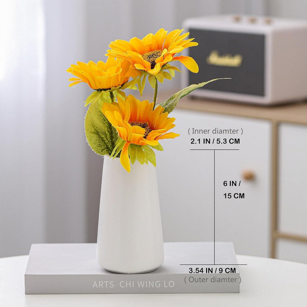 White Ceramic Flower vase, Vases for Pampas Grass