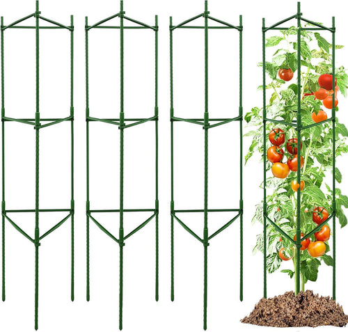Adjustable Tomato Cages, Heavy-Duty Metal Plant Support Trellis