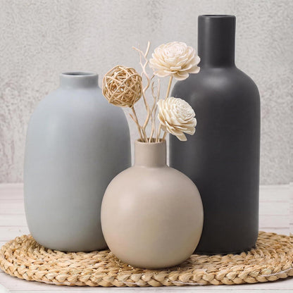 Ceramic Vases Set, Rustic Coastal Vases Home Decor