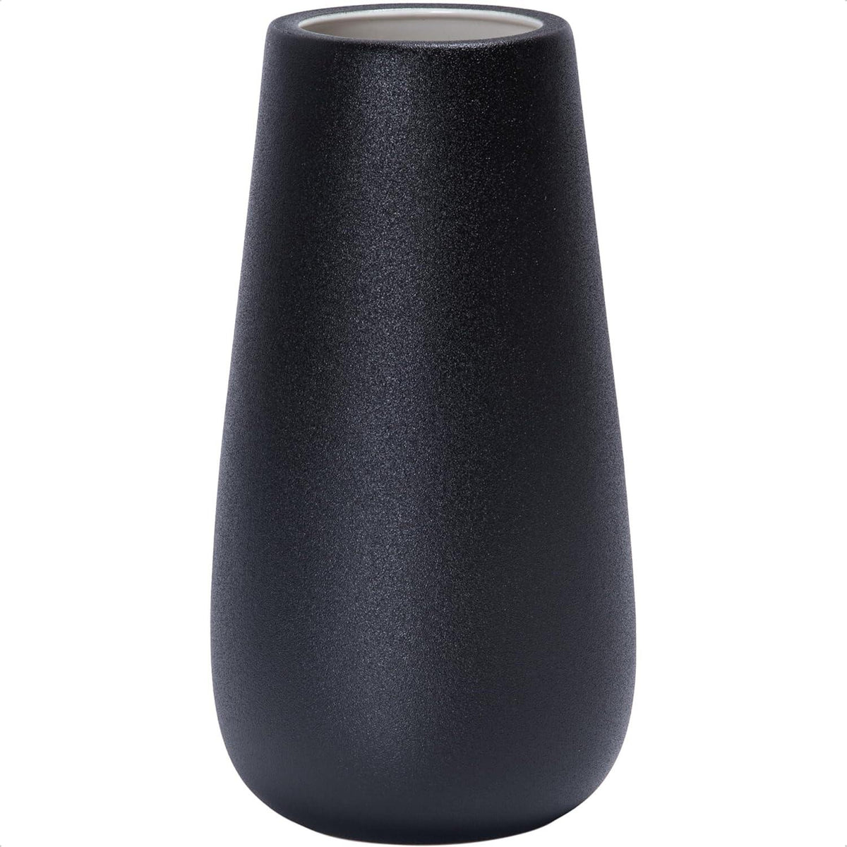 Textured White Elegant Oval Ceramic Vase for Flowers